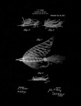 Floating Fly Or Bait Patent Print - Black Matte - $7.95+