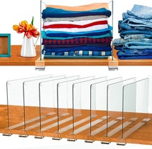 Shelf Dividers for Closet Organization 8 Pc Sturdy Acrylic Shelf Dividers NEW - £31.18 GBP