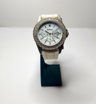 Style&amp;Co. Pearlized Dial Crystal Accent Bezel Round Silver Tone Case 38 mm Watch - $9.47