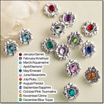 Antiqued Floral Birthstone Color Earrings - £6.38 GBP