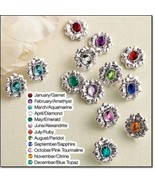 Antiqued Floral Birthstone Color Earrings - £6.32 GBP