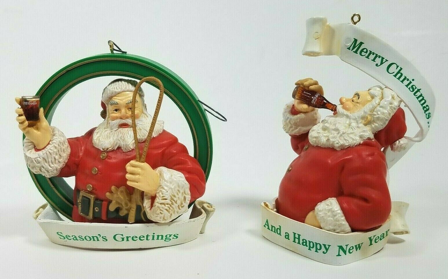 Primary image for Coca-Cola Trim-A-Tree Christmas Ornaments 1992 Set of 2 w/ Original Box