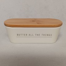 TableCraft Melamine Butter Dish Keeper Wooden Lid Butter All The Things - £19.73 GBP