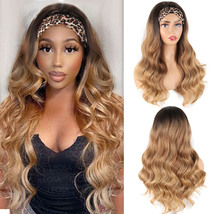 Headband Wig Long Wavy Headband Wigs for Women  Syntheitic Wig  - £30.93 GBP