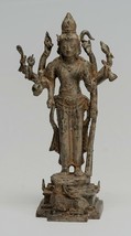 Antique Indonesian Style Majapahit Java Standing Bronze Vishnu Statue - 29cm/12&quot; - £701.38 GBP