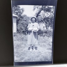 Vintage Photo Negative Woman In Hat Holding A Cake 1920s - $212.03 MXN