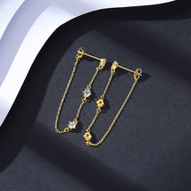 Tassel 925 Silver Zircon Earrings Earrings Ear Chain Fashion Simple Fashion Firs - £22.59 GBP