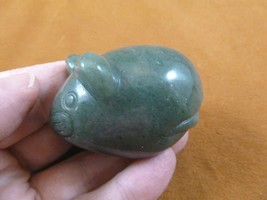 (Y-MOU-704) green Aventurine Mouse gemstone carving plump Roly Poly hous... - $17.53