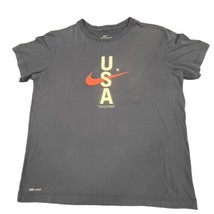 The Nike Tee DRI FIT Team USA Mens Large Short Sleeve Navy Blue Red Swoosh - £12.48 GBP