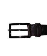 NWT TUMI men&#39;s 44/110  belt Dark Brown leather gunmetal hardware Made in... - £78.66 GBP