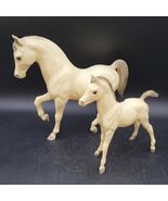 Two Vintage Breyer Horse Arabian Mare &amp; Baby Foal Horses Alabaster Gray ... - $47.02