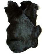 2 BLACK DYED GENUINE RABBIT SKIN new solf leather hide furs pelts skins ... - £15.00 GBP