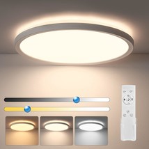 Led Flush Mount Ceiling Light Fixture With Remote, Waterproof 12 Inch 20W Ultra- - £44.05 GBP