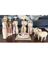 Vintage Handmade Folk Art Corn Husk Nativity Scene - $55.62 CAD