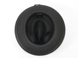 Men's Milani Straw Braided Fedora Hat Soft Crushable FDS-002 Solid Black image 5