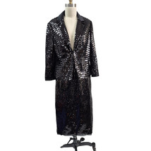 Vtg The Limited  Black Paillette Sequins Skirt Set Suit Fully Lined Sz M... - $88.21