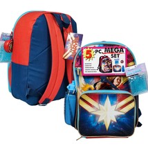 5 Piece Captain Marvel Backpack Set with Lunch Kit and Water Bottle by B... - $23.74