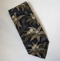 Pelican Bay Neck Tie 100% Silk Tropical Flowers Palm Leaves Men Hand Sew... - £15.95 GBP