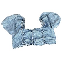 American Eagle Puff Sleeve Chambray Cropped Top Size Medium New with tags - $19.80