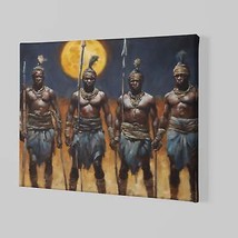 Canvas Made Decorative African Tribal Brothers With Sun Wall Art Decor - $693.00
