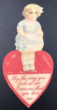1920s Die Cut Standup Girl in Blue Dress on Heart To My Valentine Greeting Card - £8.35 GBP
