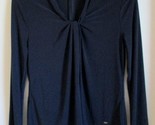 Tommy Hilfiger Navy Blue Women&#39;s Twist-Front Top Size Large - $59.40