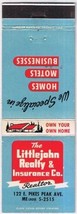 Matchbook Cover Littlejohn Realty &amp; Insurance Colorado Springs Colorado  - $2.15