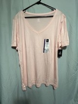 Members Mark Ladies Essential V-Neck Short Sleeve Tee Pink XXL - $3.96