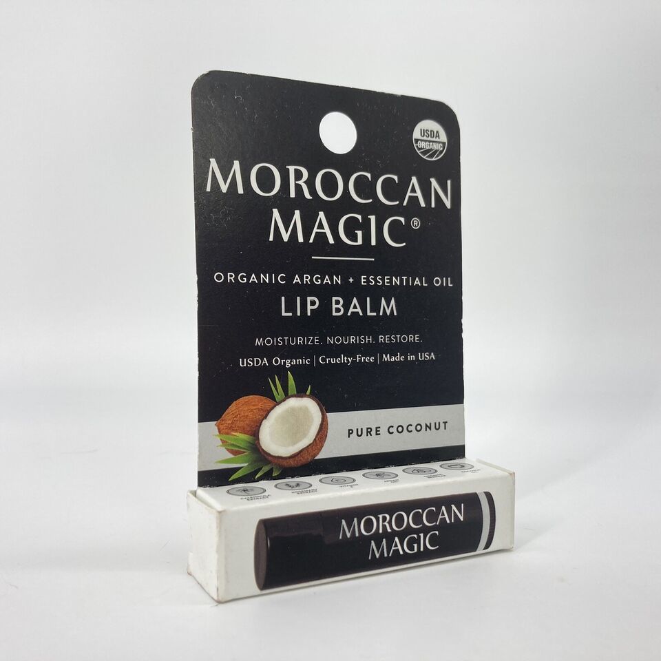 Moroccan Magic Argan &amp; Essential Oil Organic Lip Balm Pure Coconut 0.15 ... - $4.47