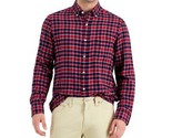 Club Room Men&#39;s Cotton Regular-Fit Plaid Flannel Shirt Navy/Red Check-2XL - £12.48 GBP