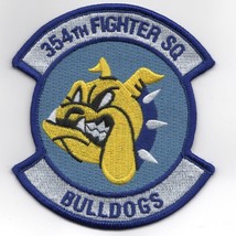 4&quot; USAF AIR FORCE 354TH FIGHTER SQUADRON BULLDOGS BLUE EMBROIDERED JACKE... - $34.99