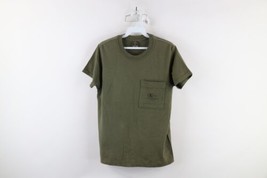 Vintage 90s Calvin Klein Womens Medium Faded Spell Out Pocket T-Shirt Green - £30.77 GBP