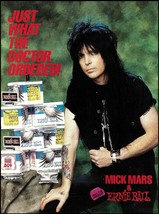 Motley Crue Mick Mars 1990 Ernie Ball guitar strings advertisement 8x11 ad print - £3.38 GBP