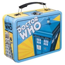 Doctor Who Tardis and Dalek Images Large Carry All Tin Tote Lunchbox, NEW UNUSED - £18.98 GBP