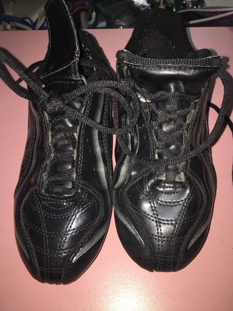 Rawlings Youth Baseball Softball  Cleats Shoes  SZ 1 Black Silver Unisex  Great - $22.65