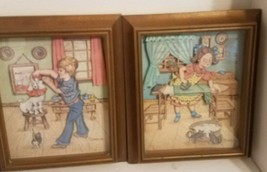 VTG Shadow Box 3D Americana Folk Art by B. Langdon Copyright James T. Skipworth - $40.74