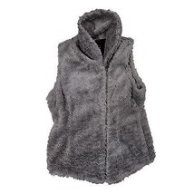 Patagonia Gilet Donna Grigio Medio Pelage Pelliccia Finta Asimmetrico Zi... - £31.52 GBP