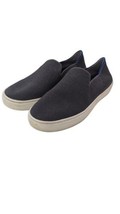 Rothy&#39;s THE SNEAKER Recycled Gray Knit Slip On Loafers 8.5 Blue Stripe - $29.69