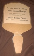 Blums Bottling Work Galena Illinois Paper Fan For A Refreshing Good Drink  - $32.71