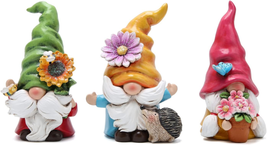 Spring Gnome Decorations Flower Gnomes Ornaments Set of 3 Decor Summer Gnomes Fi - £29.21 GBP
