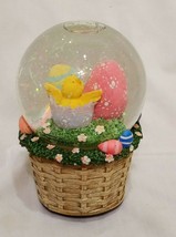Easter Basket Eggs Chick Snow Globe 6&quot; Holiday Flowers The Four Seasons,... - £19.14 GBP