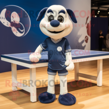 Navy Ping Pong Table mascot costume character dressed with a Henley Tee and Shoe - $1,289.00