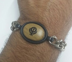 Stunning Steel Singh Khalsa Sikh Khanda Chain Bracelet  Lovely Punjabi design C - $10.22