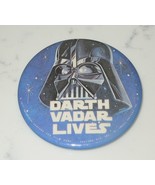 Vintage Star Wars DARTH VADAR LIVES Pin Button Badge 3&quot; Original 1977 - $8.99