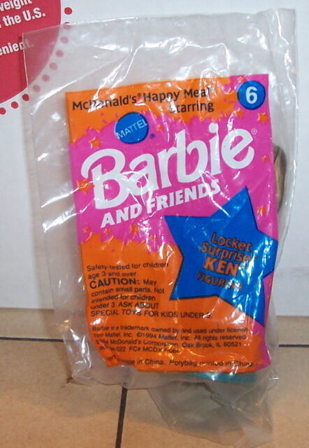 Primary image for 1994 Mcdonalds Happy Meal Toy Barbie #6 Locket Surprise Ken MIP