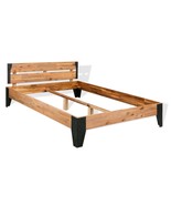 Bed Frame Solid Acacia Wood Steel 152x203 cm - £285.92 GBP