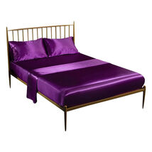Anyhouz Fitted Sheet Twin Size Purple Luxury Silky Beddings Set with Pil... - $78.90