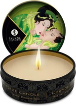 Shunga Erotic Massage Candle, Green Tea, 1 Ounce - £12.98 GBP