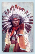 Chief Hollow Horn Raphael Tuck Native American 2171  UNP DB Postcard N10 - $14.80