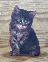 Vintage Hallmark Expressions Die Cut Cat Shaped Tabby Kitten Birthday Card - £4.68 GBP